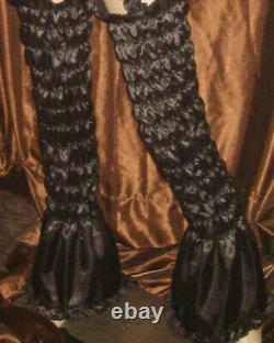 Prissy Sissy Maid Adult Baby CD/TV Black Faux Satin Elasticated Arm & Leg Covers