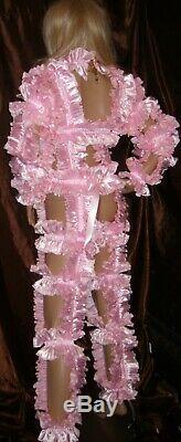 Prissy Sissy Maid Adult Baby CD/TV Lockable Whole Body Spanky Suit & Padlock