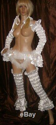 Prissy Sissy Maid Adult Baby CD/TV White Elasticiated Arm & Leg Covers Set