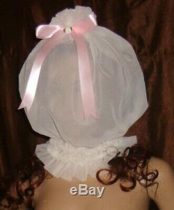 Prissy Sissy Maid Adult baby CD/TV Sheer See-through Nylon Mincing Slave Hood
