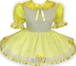 READY 2 WEAR Lacy Yellow Rosebuds Adult Baby Sissy Girl HALLOWEEN Dress LEANNE
