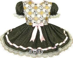 READY 2 WEAR PINK Gold Minnie Mouse Adult Baby Sissy Little Girl Dress LEANNE