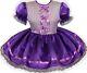 Ready 2 Wear Purple Satin Gingham Adult Baby Sissy Little Girl Dress Leanne