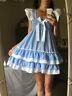 Sale All Sizes £50 Adult Baby Sissy Abdl Blue Pink Gingham Frilly Dress Cosplay