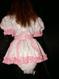 SH3Adult Baby Sissy pvc dress with sewn in diaper pantykleid & Spreizhose