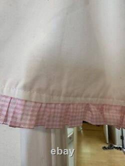 SISSY ADULT BABY FANCY DRESS WHITE cotton frilly MINI SKIRT PINK BOWS COSPLAY