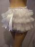 Sissy Adult Baby White Satin Diaper Cover Panties Opt Withproof / Locking Abdl