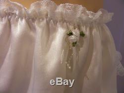 SISSY ADULT BABY WHITE SATIN DIAPER COVER PANTIES OPT WithPROOF / LOCKING ABDL