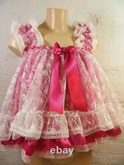 Set of sissy dress / matching panties ADULT baby satin ddlg babydoll negligee