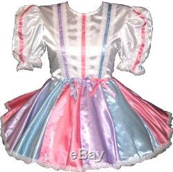 Shannon Custom Fit Four Color Satin Adult LG Baby Sissy Dress LEANNE