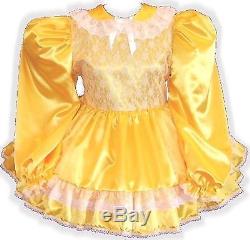Shelley Custom Fit Long Sleeve SATIN Adult LG Baby Sissy Dress LEANNE