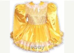 Shelley Custom Fit Long Sleeve Satin Adult Baby Sissy Dress by Leanne's