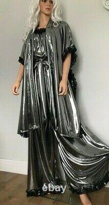 Shimmering Long Silver Jumpsuit, Sissy, CD, TV, Adult Baby Cosplay, Unisex