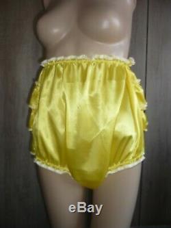 Short Sweet Sissy Adult Baby Party Satin Frilly Dress & Panties Set CD Play
