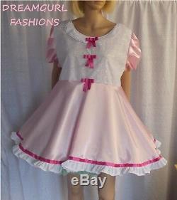 Short adult baby dress Fancy dress sissy lolita cosplay anglais front and collar
