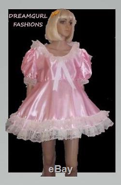 Short adult baby dress Fancy dress sissy lolita cosplay wide lace 2 row skirt