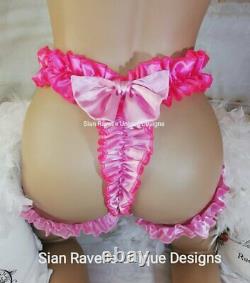Sian Ravelle LUXURY Lipstick Baby Pink Open Crotch Frilly Sissy Maid Knickers