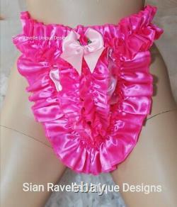 Sian Ravelle LUXURY Lipstick Baby Pink Open Crotch Frilly Sissy Maid Knickers