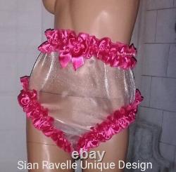 Sian Ravelle LUXURY Pink Satin Sexy Frilly Sissy Adult Baby Doll Dress Knickers