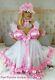 Sian Ravelle Luxury Pink Satin White Chiffon Sissy Maid Adult Baby Doll Dress