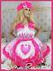 Sian Ravelle Pink Satin Adult Baby Sissy Maid Wench Dress Belt Apron & Headband