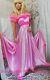Sian Ravelle Luxury Sissy Baby Pink Satin Frilly Organza Long Gown Nightdress