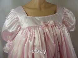 Sissy ADULT baby PINK SATIN LACE dress PLUS SIZES AVAILABLE