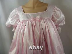 Sissy ADULT baby PINK SATIN LACE dress PLUS SIZES AVAILABLE