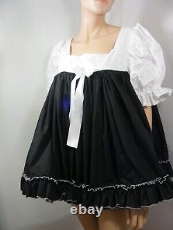 Sissy ADULT baby black white cotton dress PLUS SIZES AVAILABLE french maid