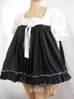 Sissy ADULT baby black white cotton dress PLUS SIZES AVAILABLE french maid