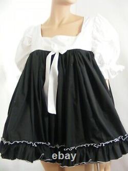 Sissy ADULT baby black white cotton dress PLUS SIZES AVAILABLE french maid