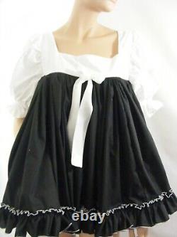 Sissy ADULT baby black white cotton dress PLUS SIZES AVAILABLE french maid