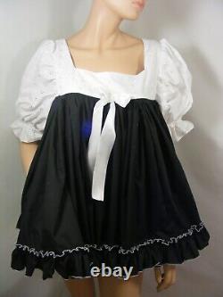 Sissy ADULT baby black white cotton dress PLUS SIZES AVAILABLE french maid