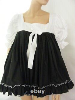 Sissy ADULT baby black white cotton dress PLUS SIZES AVAILABLE french maid