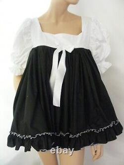 Sissy ADULT baby black white cotton dress PLUS SIZES AVAILABLE french maid