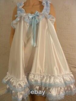 Sissy ADULT baby dress satin babydoll negligee nightie fancy dress maid lolita