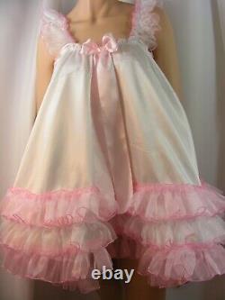 Sissy ADULT baby dress satin babydoll negligee nightie fancydress Lolita