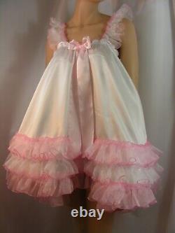 Sissy ADULT baby dress satin babydoll negligee nightie fancydress Lolita