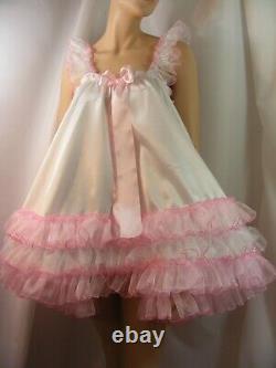 Sissy ADULT baby dress satin babydoll negligee nightie fancydress Lolita