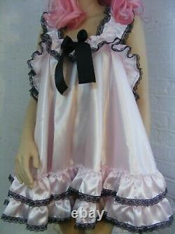 Sissy ADULT baby dress satin babydoll negligee nighty fancy dress maid cosplay