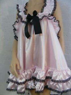 Sissy ADULT baby dress satin babydoll negligee nighty fancy dress maid cosplay