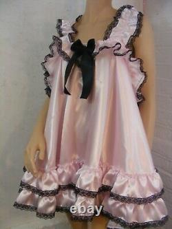 Sissy ADULT baby dress satin babydoll negligee nighty fancy dress maid cosplay