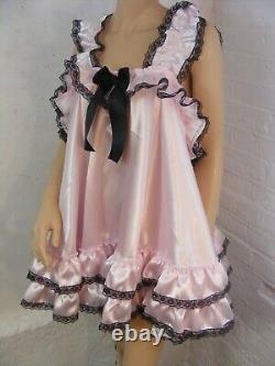 Sissy ADULT baby dress satin babydoll negligee nighty fancy dress maid cosplay