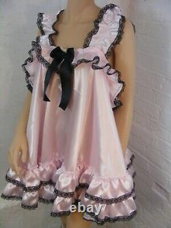 Sissy ADULT baby dress satin babydoll negligee nighty fancy dress maid cosplay