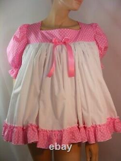 Sissy ADULT baby pink polka dot dress and optional matching diaper cover
