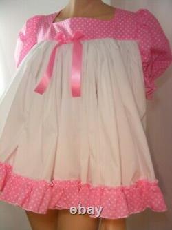 Sissy ADULT baby pink polka dot dress and optional matching diaper cover