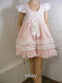 Sissy ADULT baby pinkk polycotton schoolgirl style babydoll negligee nightie