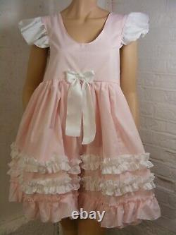 Sissy ADULT baby pinkk polycotton schoolgirl style babydoll negligee nightie