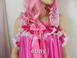 Sissy ADULT baby satin babydoll negligee nightie with longer length options