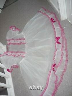 Sissy Adult Baby Party Plastic Frilly Dress & Panties Neck Cuff Set CD Play